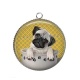 Pendentif Cabochon Argent - chien