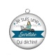 Pendentif Cabochon Argent - je suis une secrétaire qui déchire