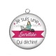 Pendentif Cabochon Argent - je suis une secrétaire qui déchire
