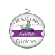 Pendentif Cabochon Argent - je suis une secrétaire qui déchire