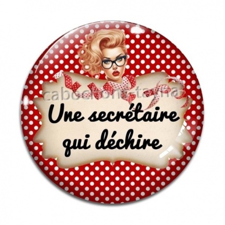 Cabochon Verre - une secrétaire qui déchire