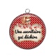 Pendentif Cabochon Argent - une secrétaire qui déchire