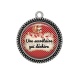 Pendentif Cabochon Argent - une secrétaire qui déchire
