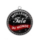 Pendentif Cabochon Argent - meilleure tata du monde