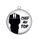 Pendentif Cabochon Argent - chef au top