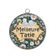 Pendentif Cabochon Argent - meilleure tatie