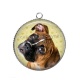 Pendentif Cabochon Argent - chien