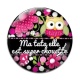 Cabochon Verre - ma tata elle est super chouette
