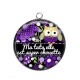 Pendentif Cabochon Argent - ma tata elle est super chouette