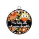Pendentif Cabochon Argent - ma tatie elle est super chouette