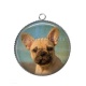 Pendentif Cabochon Argent - chien