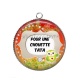Pendentif Cabochon Argent - pour une chouette tata