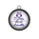Pendentif Cabochon Argent - ma tatie elle est chouette