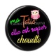 Cabochon Résine - ma tatie elle est super chouette