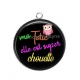 Pendentif Cabochon Argent - ma tatie elle est super chouette