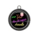 Pendentif Cabochon Argent - ma tatie elle est super chouette