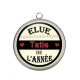 Pendentif Cabochon Argent - Elue tatie de l'année