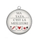 Pendentif Cabochon Argent - ma tata c'est la meilleure