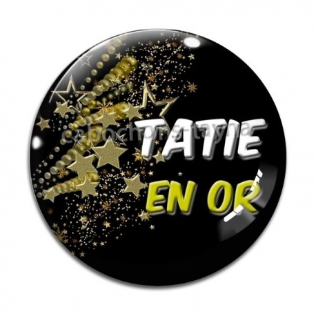 Cabochon Verre - tatie en or