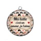 Pendentif Cabochon Argent - ma tatie c'esun amour je t'aime