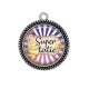 Pendentif Cabochon Argent - super tatie