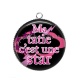 Pendentif Cabochon Argent - ma tatie c'est une star