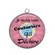 Pendentif Cabochon Argent - je suis une couturière qui déchire
