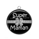 Pendentif Cabochon Argent - super maman