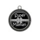 Pendentif Cabochon Argent - super maman