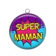 Pendentif Cabochon Argent - super maman