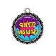 Pendentif Cabochon Argent - super maman