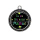 Pendentif Cabochon Argent - tu es une super maman