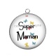 Pendentif Cabochon Argent - super maman