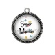Pendentif Cabochon Argent - super maman