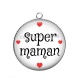 Pendentif Cabochon Argent - super maman