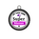 Pendentif Cabochon Argent - je suis une super maman