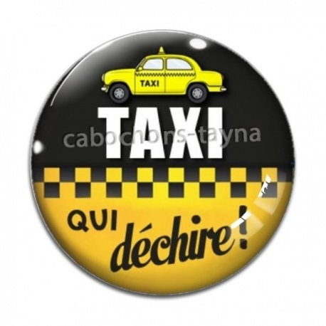 Cabochon Verre - taxi qui déchire