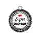Pendentif Cabochon Argent - super maman