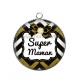 Pendentif Cabochon Argent - super maman
