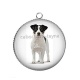 Pendentif Cabochon Argent - chien