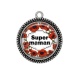 Pendentif Cabochon Argent - super maman