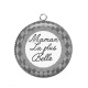 Pendentif Cabochon Argent - maman la plus belle