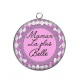 Pendentif Cabochon Argent - maman la plus belle