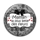 Cabochon Résine - maman la plus belle des fleurs