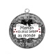 Pendentif Cabochon Argent - maman la plus belle du monde