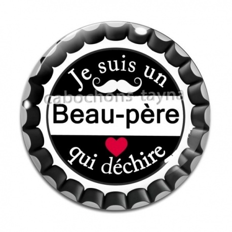 Cabochon Verre - je suis un beau père qui déchire