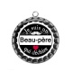 Pendentif Cabochon Argent - je suis un beau père qui déchire