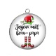 Pendentif Cabochon Argent - joyeux noël beau papa