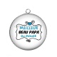Pendentif Cabochon Argent - meilleur beau papa du monde