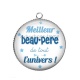 Pendentif Cabochon Argent - meilleur beau père de tout l'univers